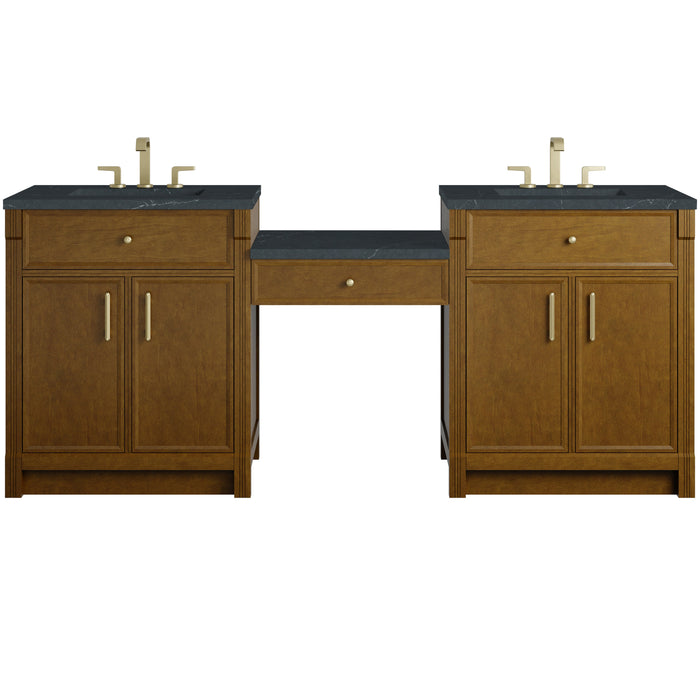 James Martin Bellshire 84" Double Bathroom Vanity, Honey Oak