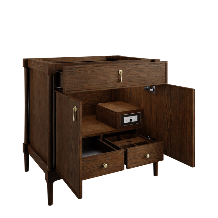 James Martin Kinnsden 36" Single Bathroom Vanity, Sable Oak