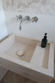 Light Pearl Marble Veined Handcrafted Sculptural Vanity Sink