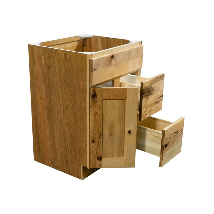 24 Inch Hickory Shaker Single Sink Bathroom Vanity with Drawers on the Right