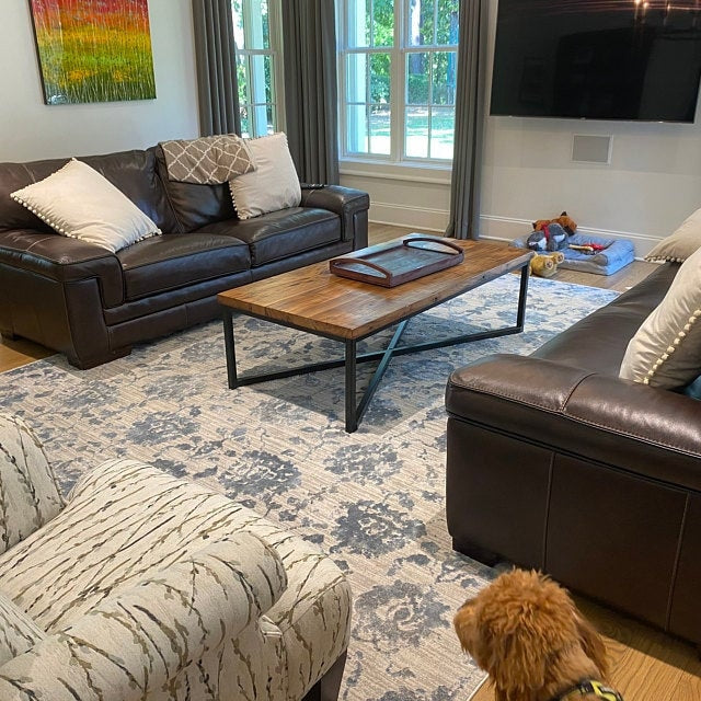 The Campbell Industrial Style Coffee Table, Extra Large Coffee Table, Reclaimed Wood and Metal Custom Coffee Table, Reclaimed Wood Table