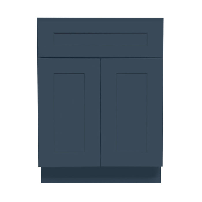 24 Inch Navy Blue Shaker Single Sink Bathroom Vanity