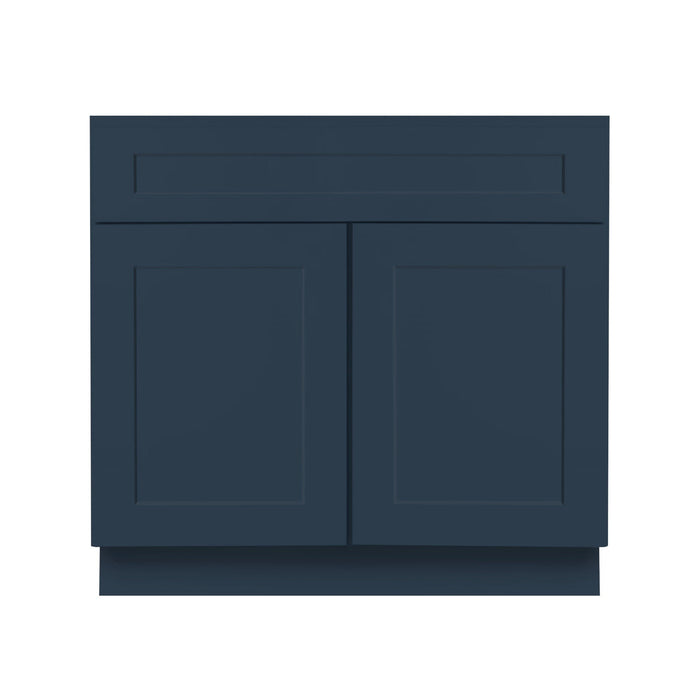 30 Inch Navy Blue Shaker Single Sink Bathroom Vanity