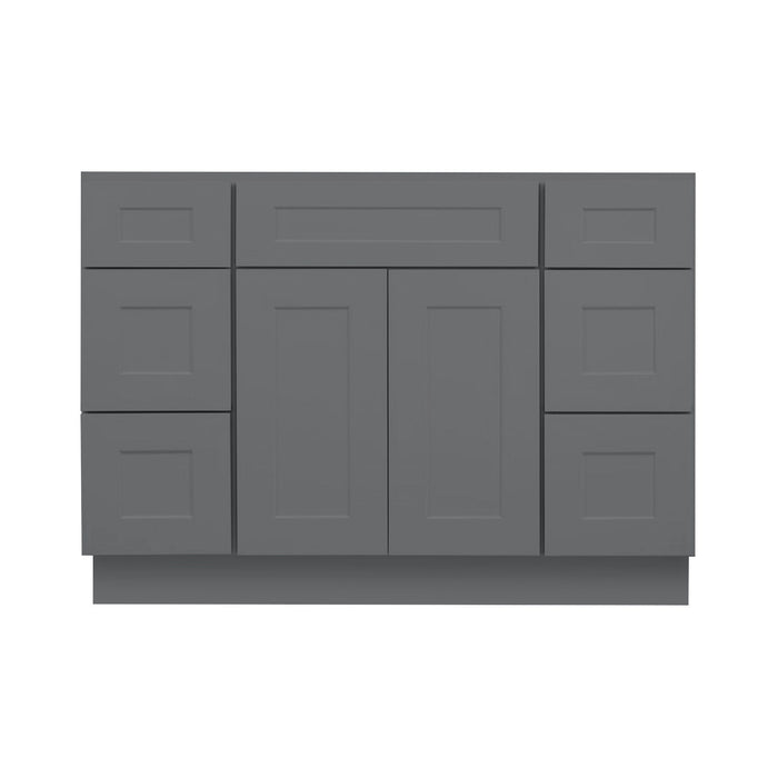 60 Inch Grey Shaker Single Sink Bathroom Vanity with Drawers