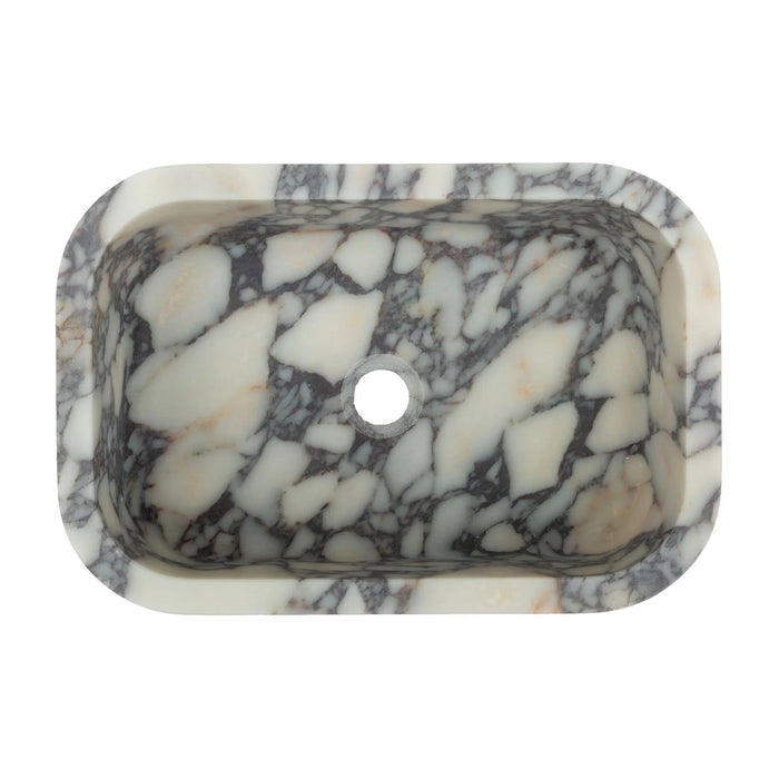 Calacatta Viola Marble Rectangular Wall-mount Bathroom Sink CVRHFHS-CT