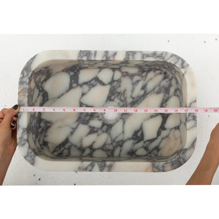 Calacatta Viola Marble Rectangular Wall-mount Bathroom Sink CVRHFHS-CT