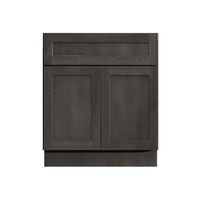 Gray Stained Shaker 27" Single Sink Bathroom Vanity