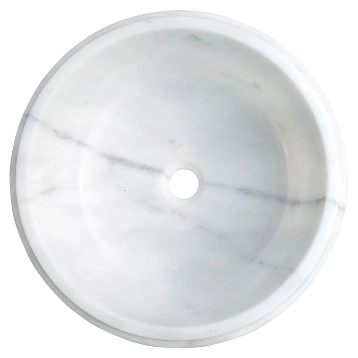 Carrara White Marble Waterfall Drop-in Sink Polished 17 inch