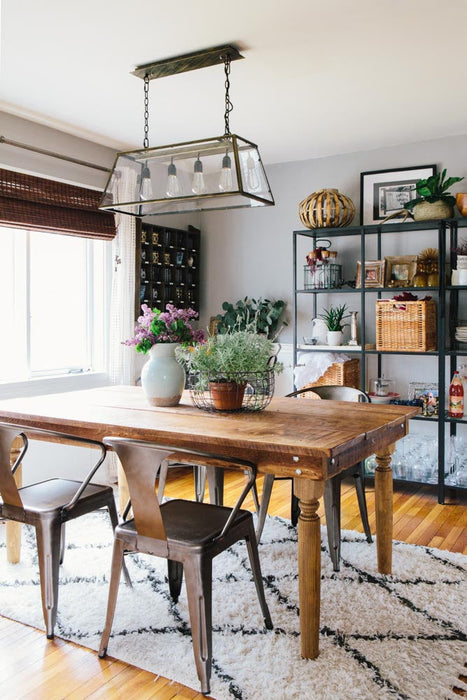 Thin Spindle Farmhouse Dining Table