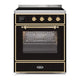 ILVE 30"Majestic II Series Induction Range Glossy Black UMI30NE3BKG