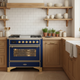 ILVE 36" Majestic II Dual Fuel Range Midnight Blue Brass Trim UM09FDNS3MBG