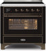 ILVE 36" Majestic II induction Range, 5 Elements, Oven, Bronze Trim, Glossy Black UMI09NS3BKB - Farmhouse Kitchen and Bath