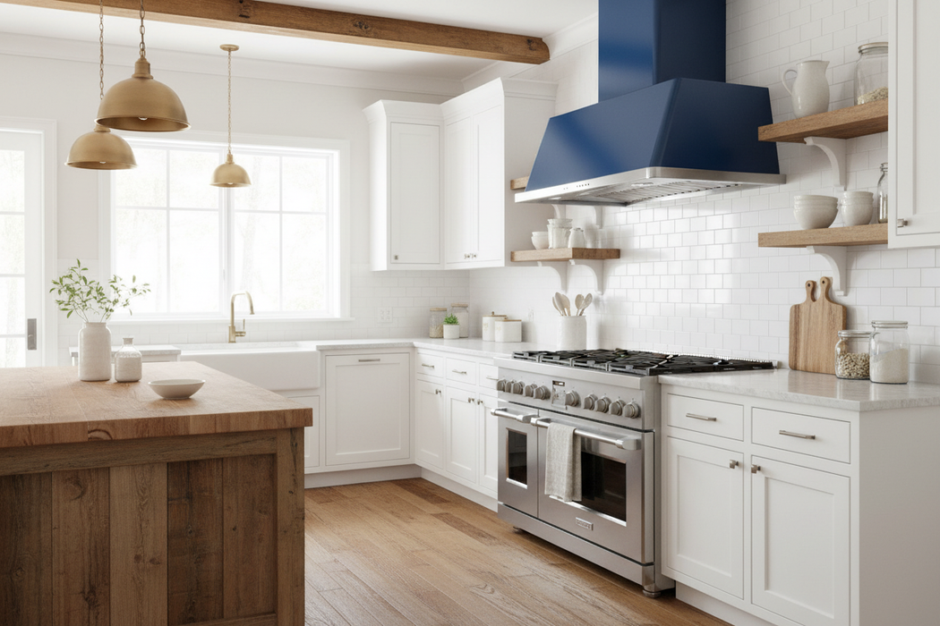 ILVE Majestic 40" Blue Wall Mount Convertible Range Hood UAM100MB