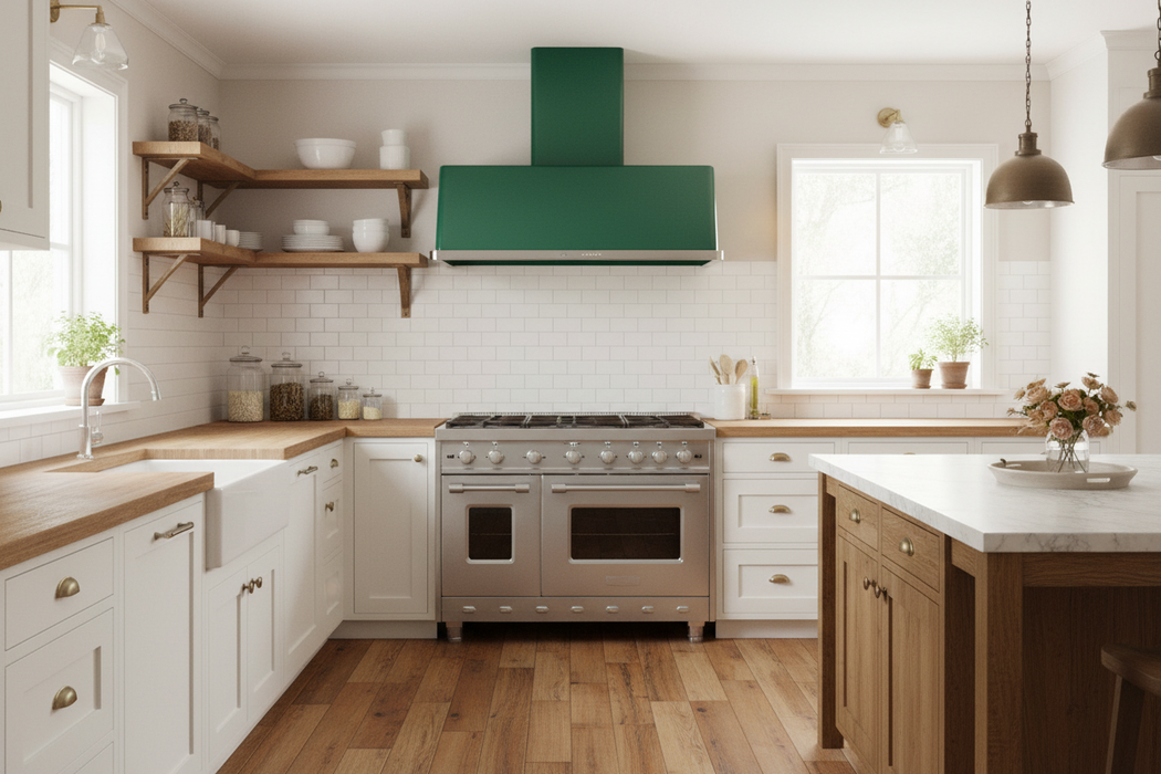 ILVE Majestic 48" Emerald Green, Wall Mount Convertible Range Hood UAM120EG