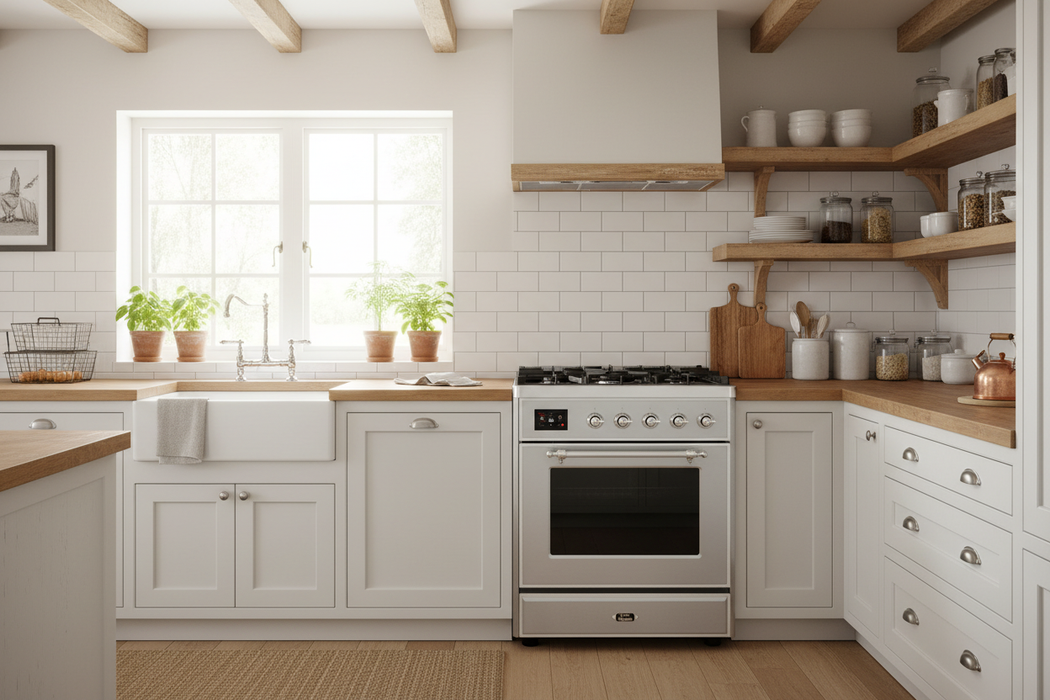 ILVE Majestic II 30" Liquid Propane Dual Fuel Range Stainless Steel Chrome Trim UM30DNE3SSCLP
