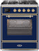 ILVE Majestic II 30"Dual Fuel Range Blue Brass Trim UM30DNE3MBG - Farmhouse Kitchen and Bath