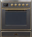 ILVE Majestic II 30"Electric Range Matte Graphite Brass Trim UMI30NE3MGG - Farmhouse Kitchen and Bath