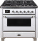 ILVE Majestic II 36" Dual Fuel Range White Chrome Trim UM09FDNS3WHC