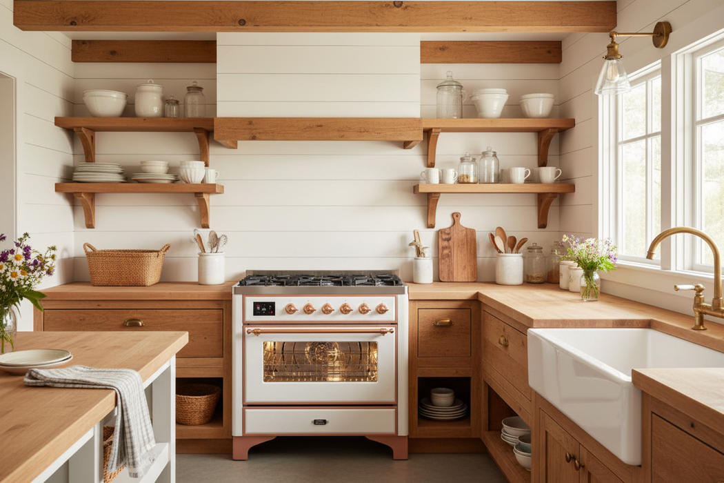 ILVE Majestic II 36" Liquid Propane Dual Fuel Range White Copper Trim UM09FDNS3WHPLP