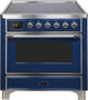 ILVE Majestic II 36" Induction Range Midnight Blue Chrome Trim UMI09NS3MBC
