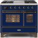 ILVE Majestic II 40" Dual Fuel Range Blue, Bronze Trim UMD10FDNS3MBB - Farmhouse Kitchen and Bath