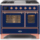 ILVE Majestic II 40" Dual Fuel Range Midnight Blue Copper Trim UMD10FDNS3MBP