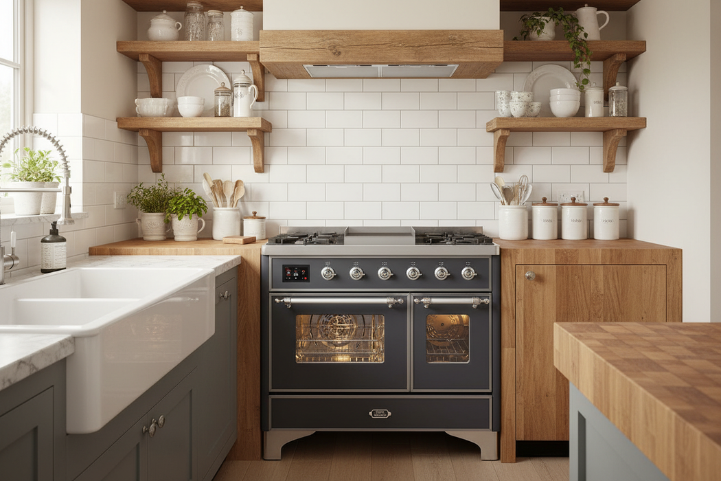 ILVE Majestic II 40" Liquid Propane Dual Fuel Range Matte Graphite Chrome Trim UMD10FDNS3MGCLP