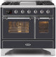 ILVE Majestic II 40" Dual Fuel Range Matte Graphite Chrome Trim UMD10FDNS3MGC