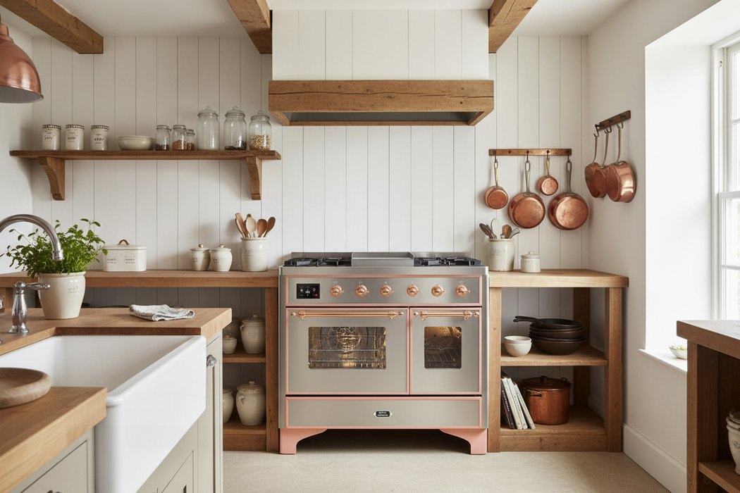 ILVE Majestic II 40" Liquid Propane Dual Fuel Range Stainless Steel Copper Trim UMD10FDNS3SSPLP