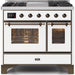 ILVE Majestic II 40" Dual Fuel Range White Bronze Trim UMD10FDNS3WHB - Farmhouse Kitchen and Bath