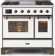 ILVE Majestic II 40" Dual Fuel Range White Bronze Trim UMD10FDNS3WHB