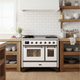 ILVE Majestic II 40" Dual Fuel Range White Bronze Trim UMD10FDNS3WHB