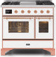 ILVE Majestic II 40" Dual Fuel Range White Copper Trim UMD10FDNS3WHP