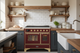 ILVE Majestic II 40" Induction Freestanding Range Burgundy Brass Trim UMDI10NS3BUG