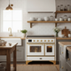 ILVE Majestic II 40" Induction Range White Brass Trim UMDI10NS3WHG