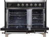 ILVE Majestic II 40" Electric Range, Glossy Black, Chrome Trim UMDI10NS3BKC - Farmhouse Kitchen and Bath