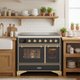 ILVE Majestic II 40" Induction Range Matte Graphite Brass Trim UMDI10NS3MGG