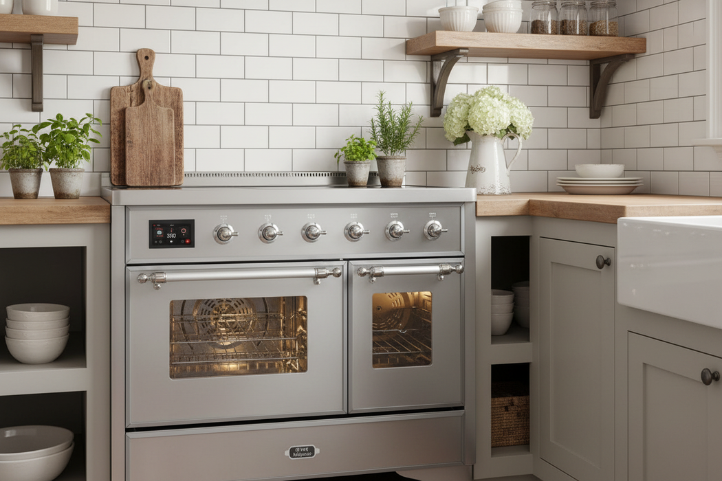 ILVE  Majestic II 40" Induction Range Stainless Steel Chrome Trim UMDI10NS3SSC