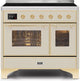 ILVE Majestic II 40" Induction Range Antique White Brass Trim UMDI10NS3AWG
