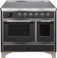 ILVE Majestic II 40 Inch Induction Range Matte Graphite Chrome Trim, UMDI10NS3MGC
