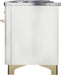 ILVE Majestic II 48" Dual Fuel Natural Gas Freestanding Range, White, Brass Trim UM12FDNS3WHG - Farmhouse Kitchen and Bath