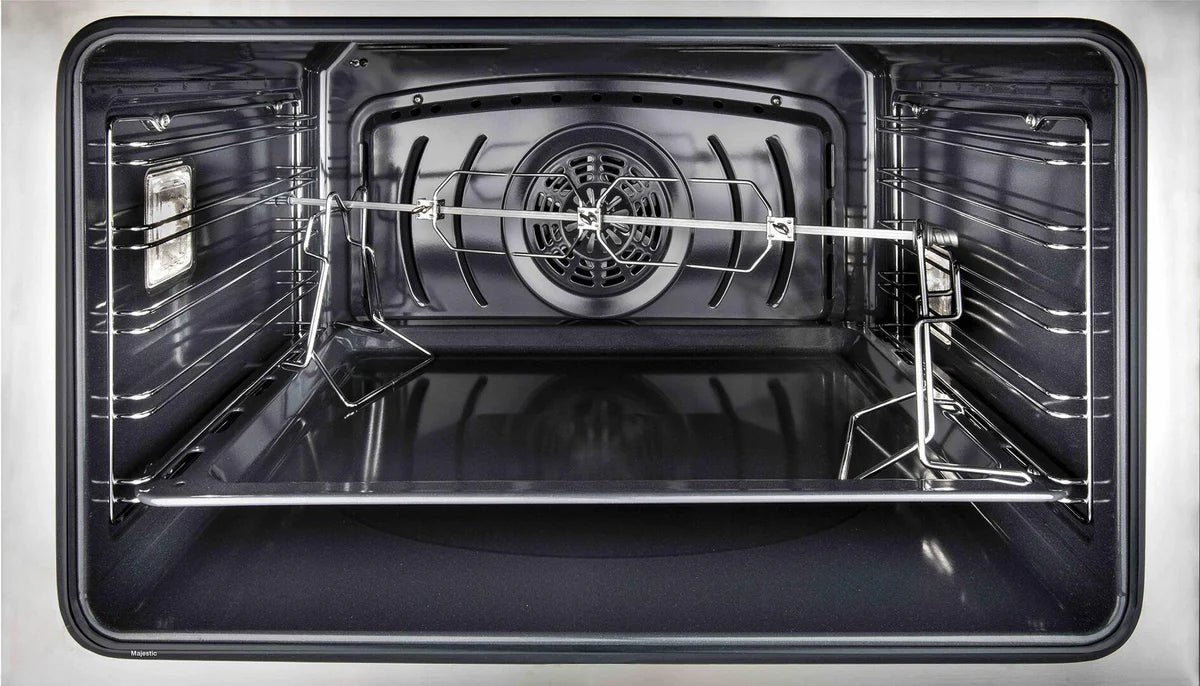 ILVE Majestic II 48" Dual Fuel Range, Glossy Black, UM12FDNS3BKB - Farmhouse Kitchen and Bath