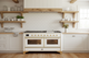 ILVE Majestic II 60" Dual Fuel Liquid Propane Freestanding Range, White, Brass Trim UM15FDNS3WHGLP