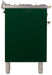ILVE Nostalgie 40" Dual Fuel Natural Gas Freestanding Range, Emerald Green, Brass Trim UPDN100FDMPVS - Farmhouse Kitchen and Bath