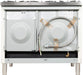ILVE Nostalgie 48 Inch Dual Fuel Natural Gas Freestanding Range in White with Chrome Trim UPN120FDMPBX - Farmhouse Kitchen and Bath
