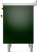 ILVE Nostalgie II 36 " Electric Range, Emerald Green, Brass Trim UPI366NMPEGG - Farmhouse Kitchen and Bath