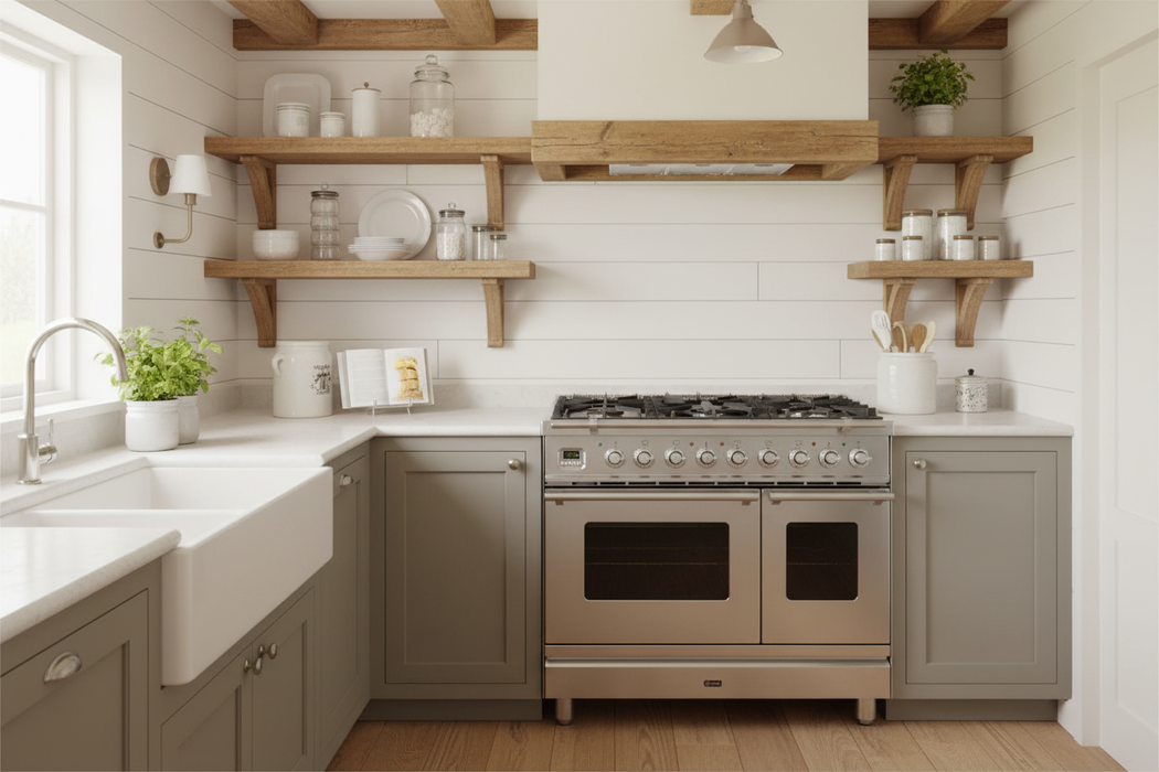 ILVE Professional Plus 36" Dual Fuel Gas Range, Stainless Steel, Chrome Trim‎ UPDW90FDMPI