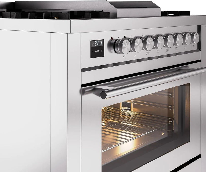 ILVE Professional Plus II 36" Dual Fuel Range in Stainless Steel UP36FWMPSS - Farmhouse Kitchen and Bath
