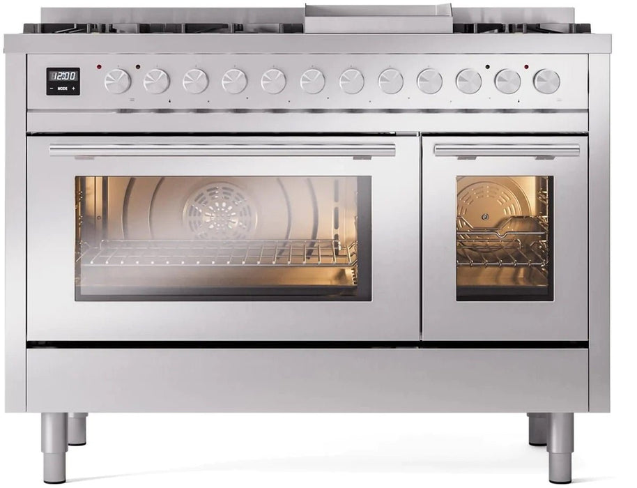 ILVE Professional Plus II 48" Dual Fuel Range in Stainless Steel UP48FWMPSS - Farmhouse Kitchen and Bath