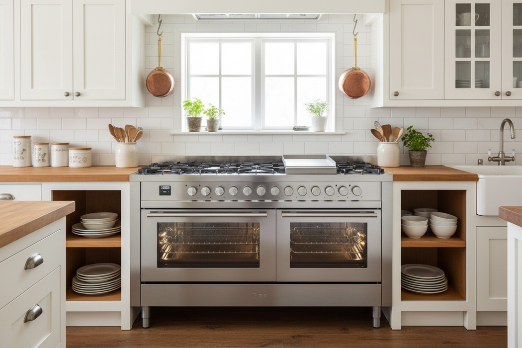 ILVE Professional Plus II 60" Dual Fuel Natural Gas Range, Stainless Steel UP60FWMPSS